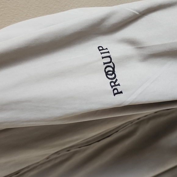 ProQuip WindShield Men's Jacket L Beige Weatherwear Removable Sleeves Full Zip - Picture 6 of 14